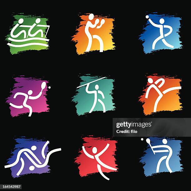 sports icons 3 - extreme in line skating stock illustrations