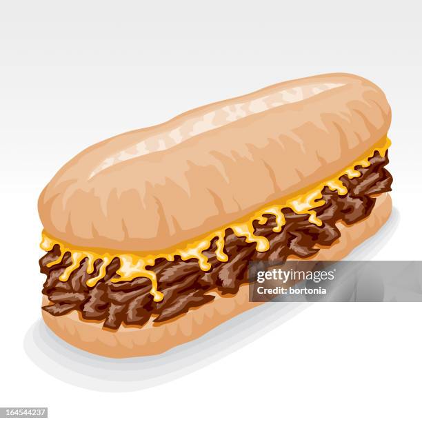 philly cheesesteak - philadelphia cheese steak stock illustrations