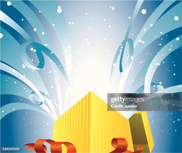 wow gift! - exploding box stock illustrations