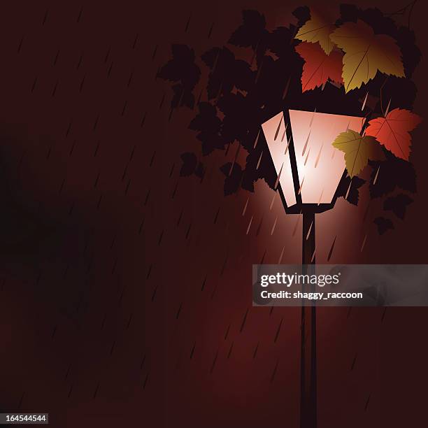 autumn rain - fall road stock illustrations