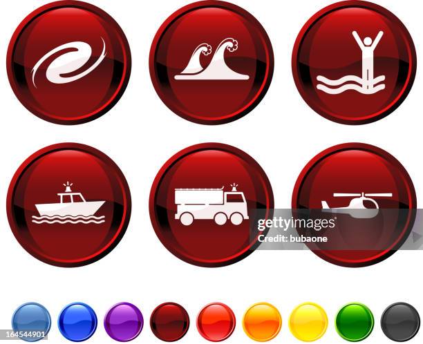 storm rescue operation royalty free vector icon set - coast guard stock illustrations