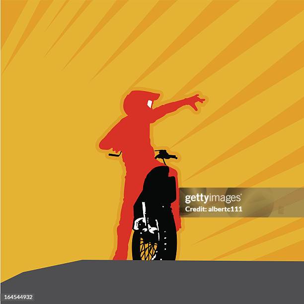 riders of the sun - bike hand signals stock illustrations