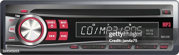 modern car audio - car radio stock illustrations