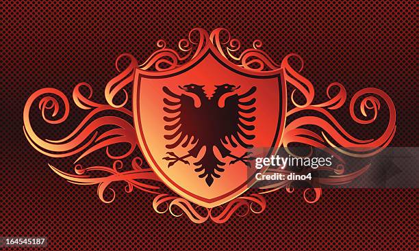 albanian crest - eagle crest vector stock illustrations