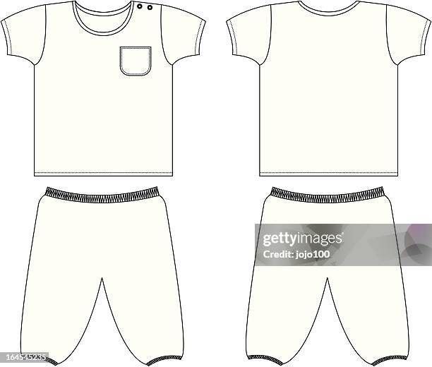 plain boys pyjama/nightwear set template - pyjamas stock illustrations