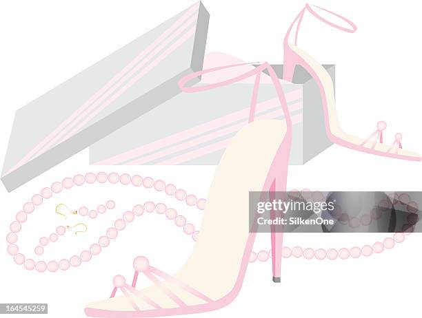 stilettos - shoe box stock illustrations