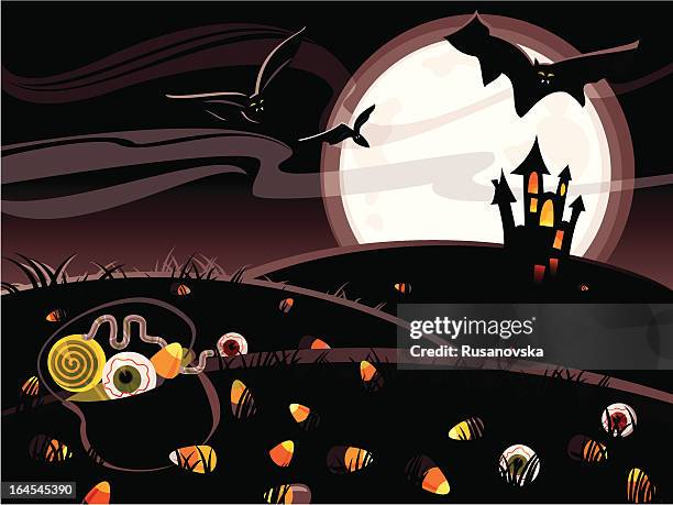 halloween night - candy corn stock illustrations