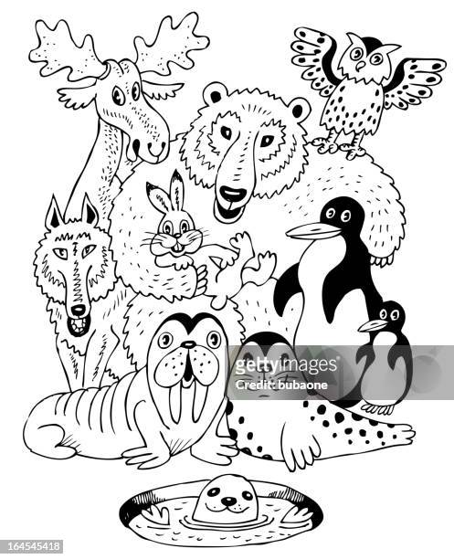 Picture From Childs Coloring Book Of Arctic Animals High-Res Vector Graphic  - Getty Images