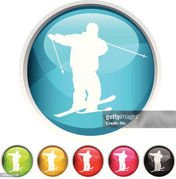 skiing icon - looppiste stock illustrations