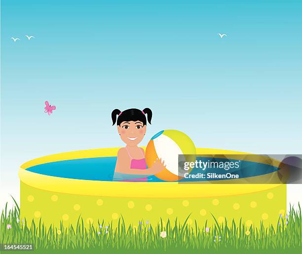 pool fun - childrens pool stock illustrations