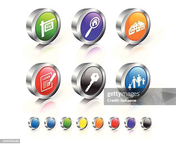 sale real estate lizenzfreie vektor icon-set - 3d mom son stock-grafiken, -clipart, -cartoons und -symbole