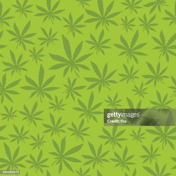 seamless marijuana leaf - hemp pattern stock illustrations
