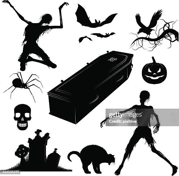 halloween elements - coffin stock illustrations