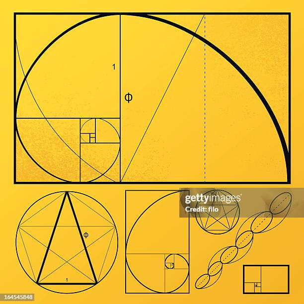 golden rectangle - golden ratio stock illustrations