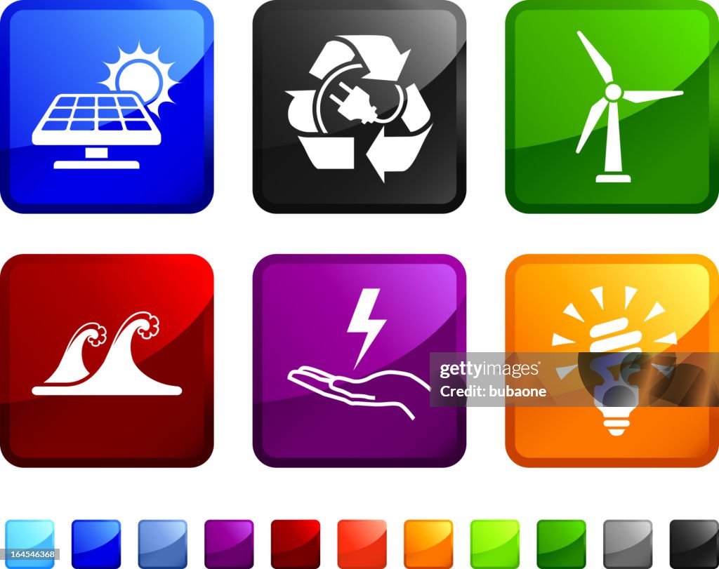Power and Energy royalty free vector icon set