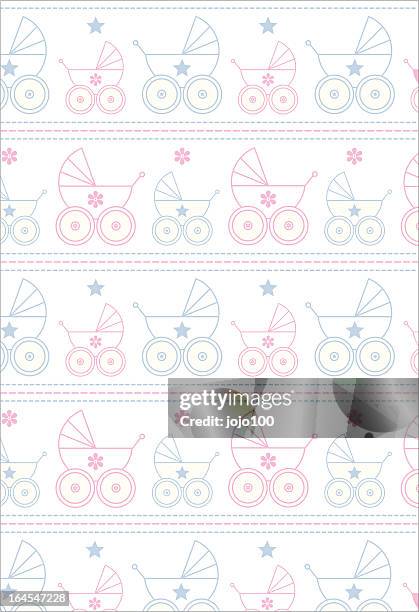 baby pram carriage striped pattern - double stroller stock illustrations