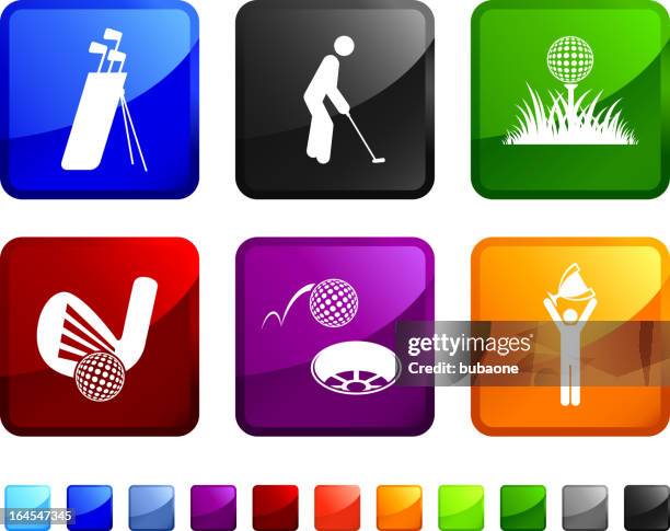 golf championship on royalty free vector icon set - getting dressed stock illustrations
