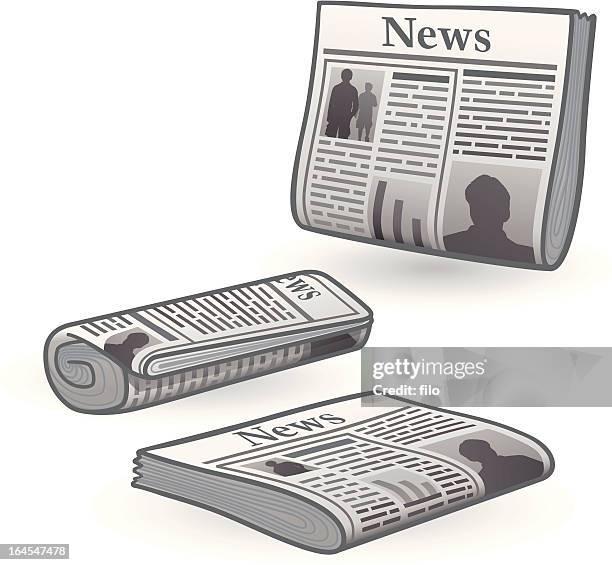 newspapers - rolled up stock illustrations