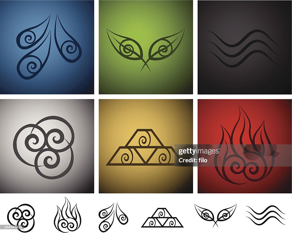 Three Element Color The Four Elements Symbols