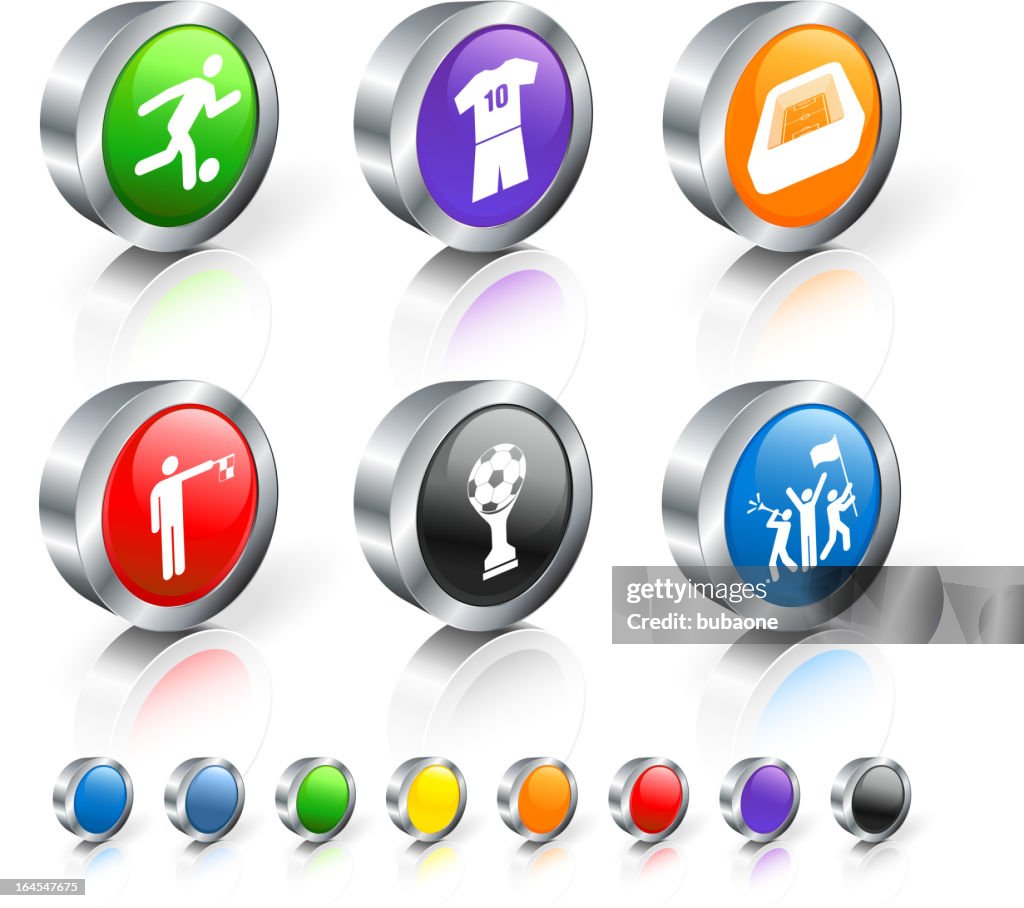 Soccer symbols royalty free vector icon set