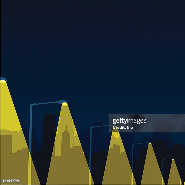 night city - street light stock illustrations