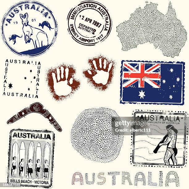 stockillustraties, clipart, cartoons en iconen met in the land of downunda  wunda! - australia passport