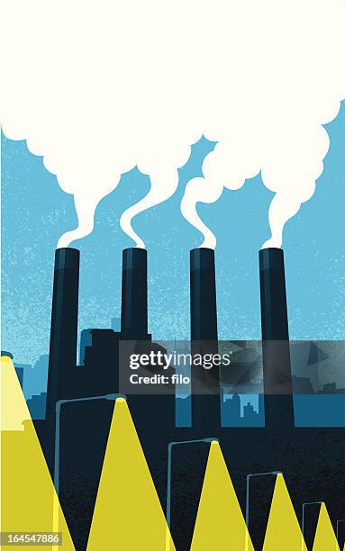 city power - smoke stack stock illustrations