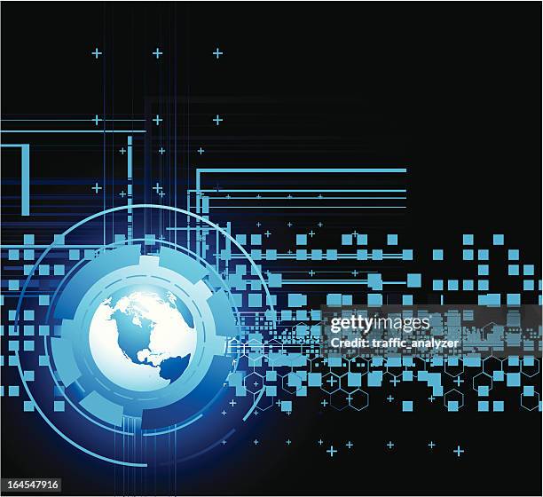 abstract globe background - hexagon map stock illustrations