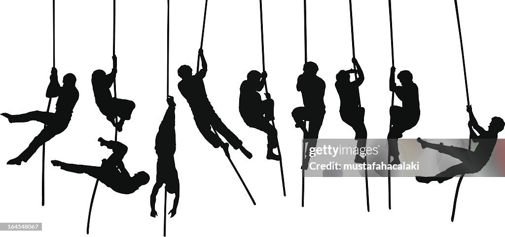 Acrobat silhouettes