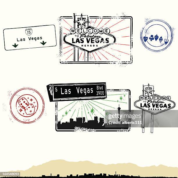 die lichter von las vegas und magie - passport illustration stock-grafiken, -clipart, -cartoons und -symbole