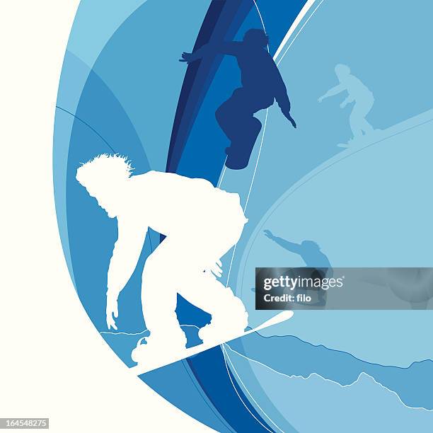 snowboarding - slide background stock illustrations