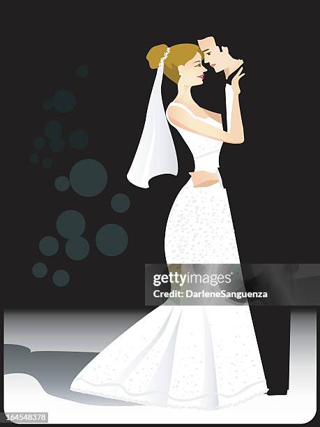 first dance - wedding dance stock illustrations