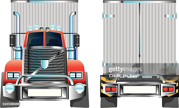 Lorry Outside View Rear Semi Truck Back View