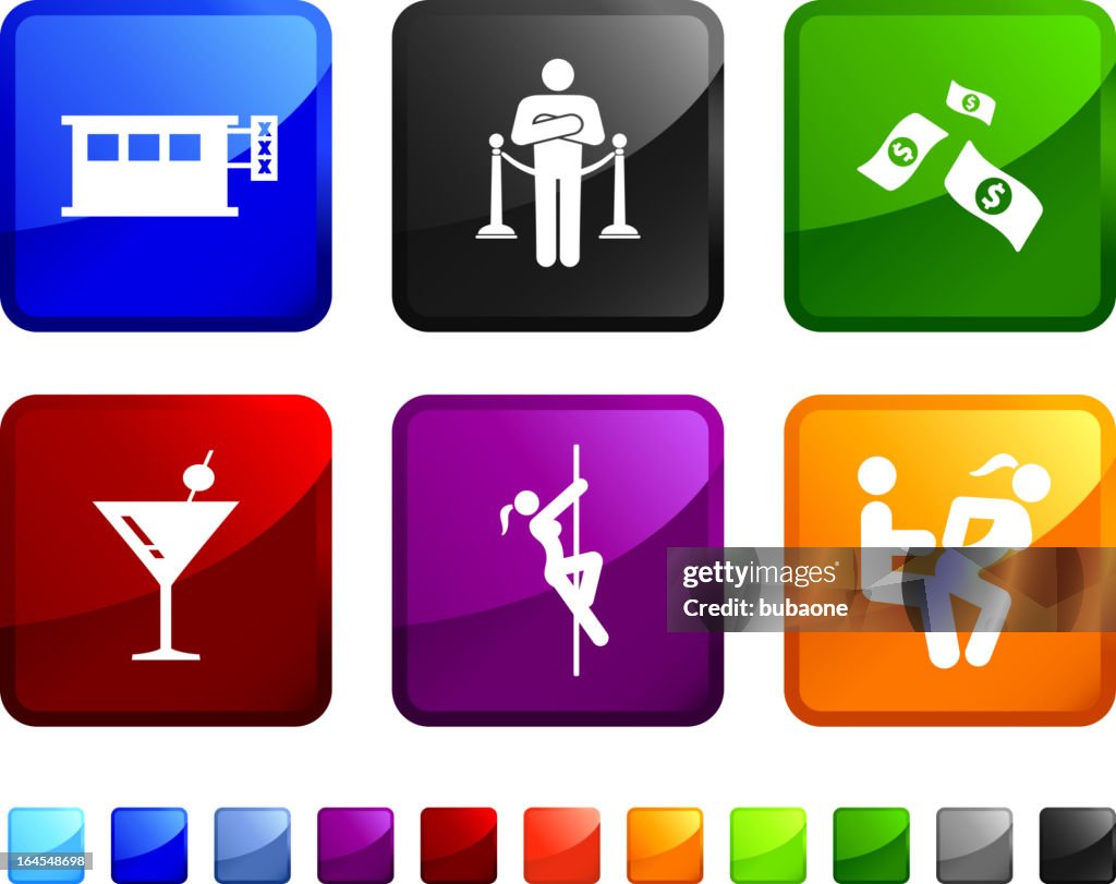 A club workers sticker set on white background