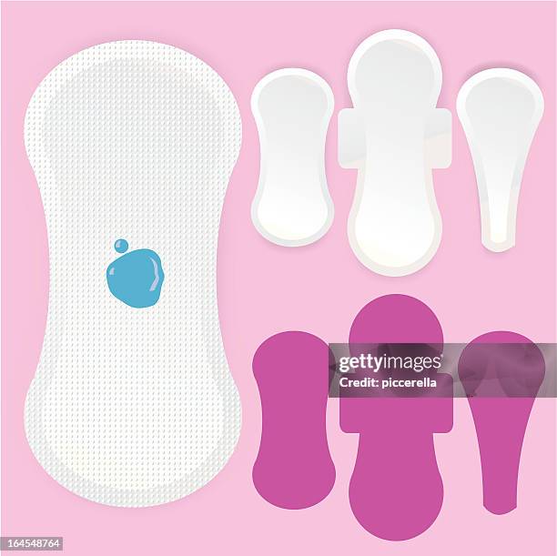 feminine hygiene products - sanitary napkins stock illustrations