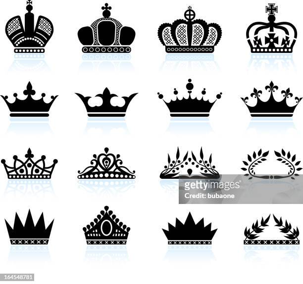 stockillustraties, clipart, cartoons en iconen met royal crown and tiara royalty free vector icon set - prince royal person