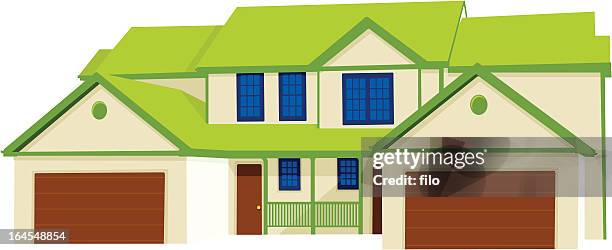 illustrations, cliparts, dessins animés et icônes de suite duplex - maison jumelée