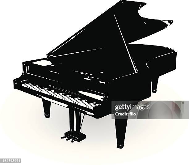 grand piano - piano key stock illustrations