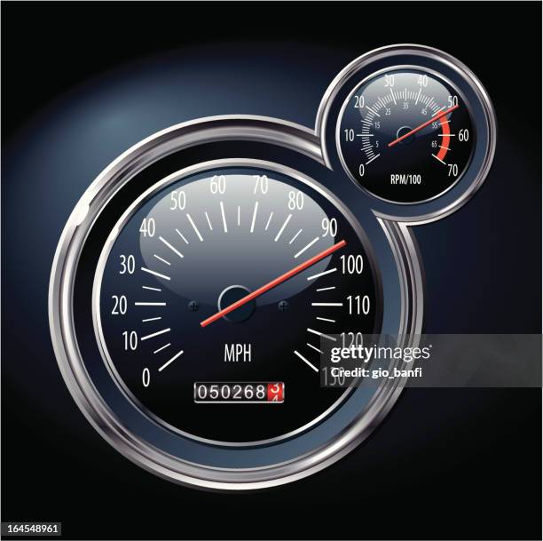 tachometer und rev counter - drehzahlmesser stock-grafiken, -clipart, -cartoons und -symbole