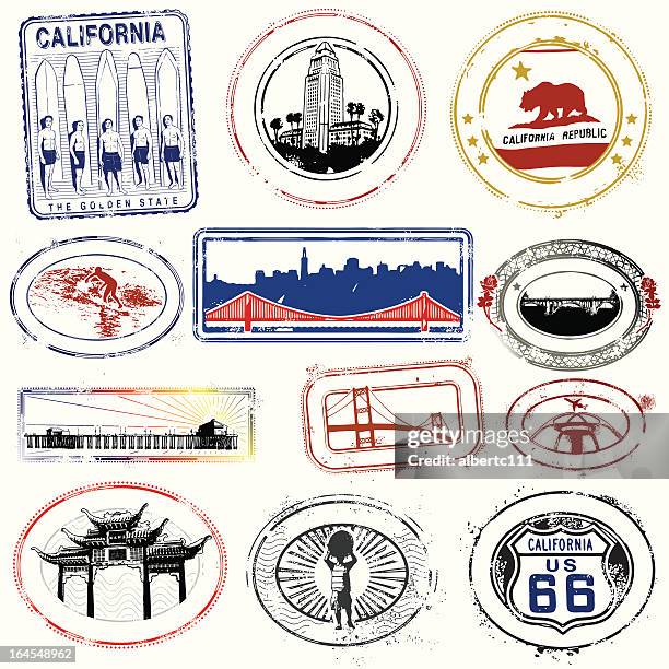 stockillustraties, clipart, cartoons en iconen met cal li fo nai a - california flag