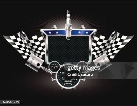 Racing Machine Sign Racing Machine Emblem High-Res Vector Graphic - Getty Images