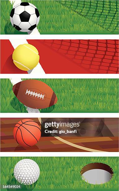 sports banners - tennis net illustration stock illustrations