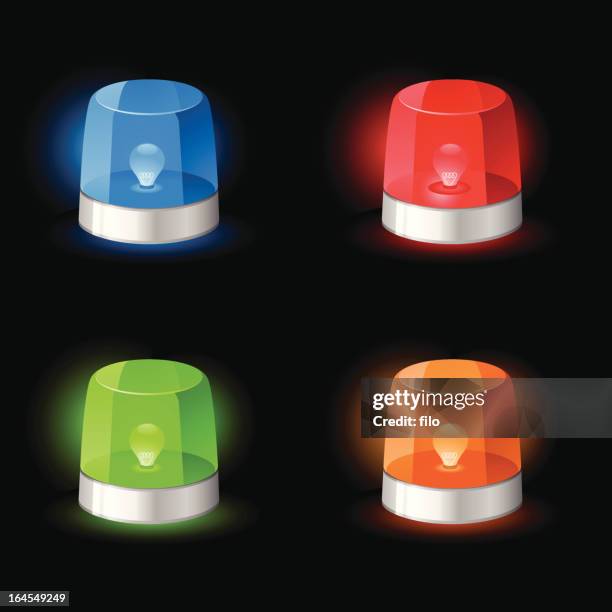 warning lights - emergency siren stock illustrations