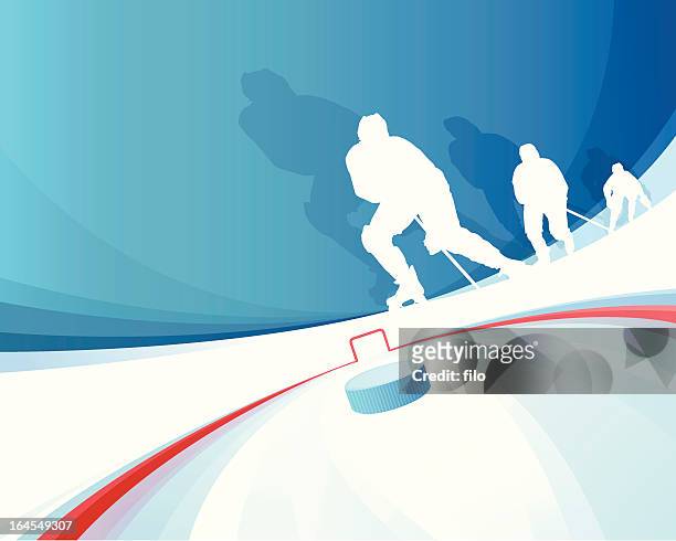 stockillustraties, clipart, cartoons en iconen met hockey players - hockey background