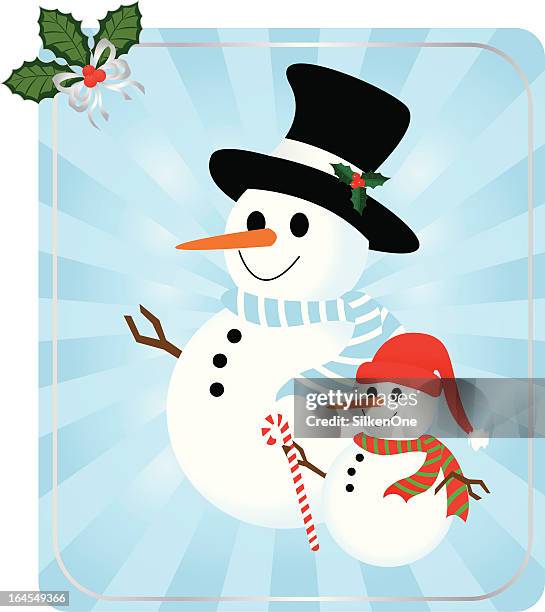 snowmen - snowman family stock illustrations