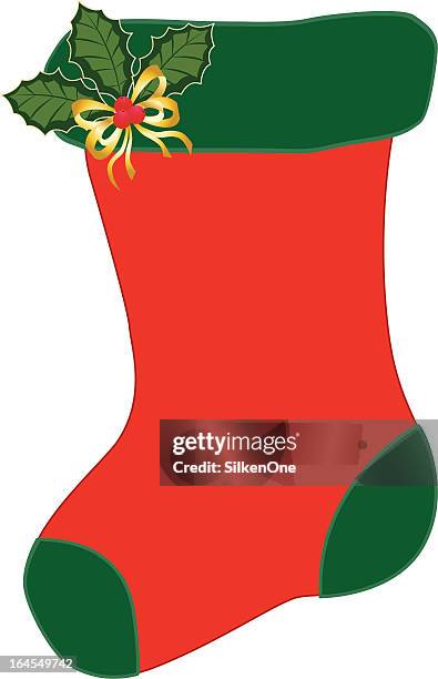 christmas stocking - red socks stock illustrations