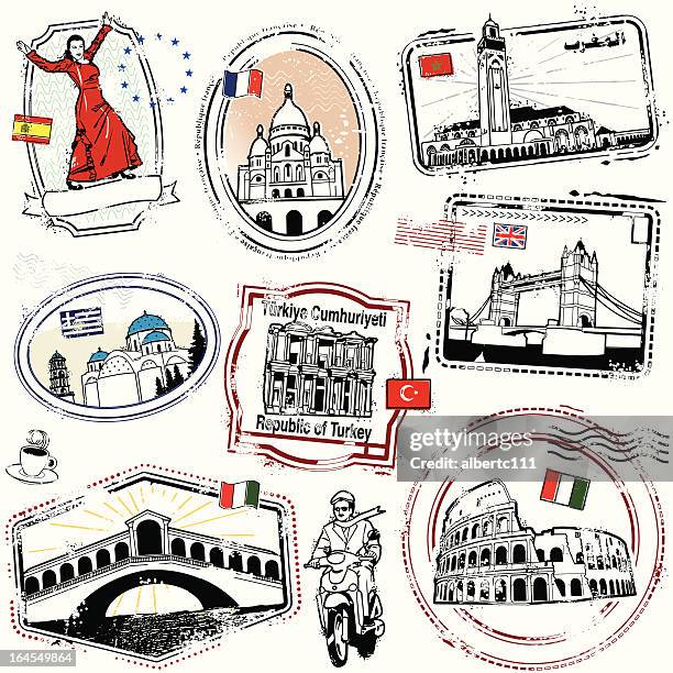 europe exotica! - casablanca morocco stock illustrations