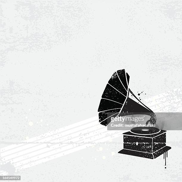 gramophone graffiti - gramophone vector stock illustrations