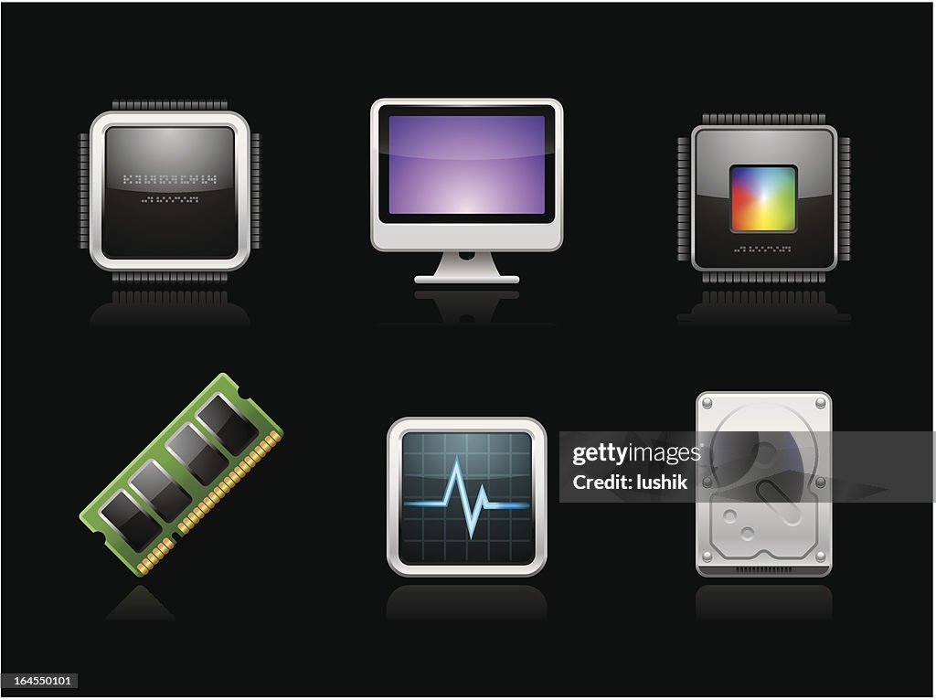 Computer Part Colour Dark Collection Computer Part High-Res Vector Graphic - Getty Images