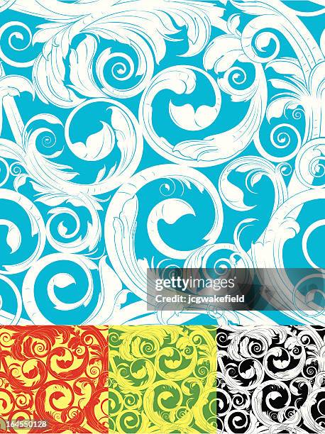 basic floral wallpaper - golden ratio stock illustrations